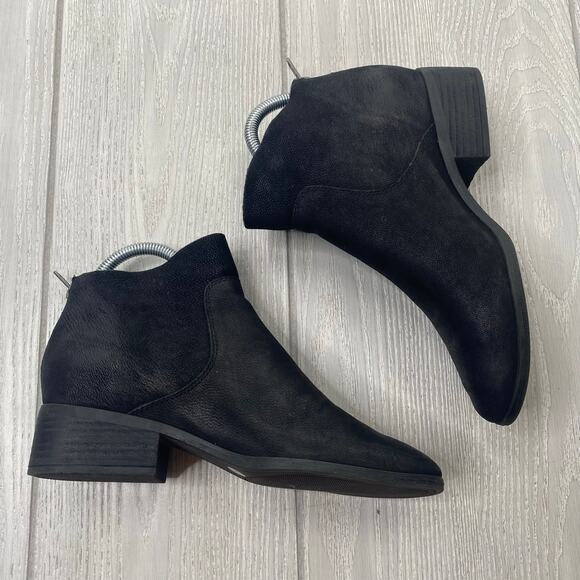 Lucky Brand Women's Lamela Leather Back Zipper Ankle Boots Booties Size 7 - Picture 1 of 9